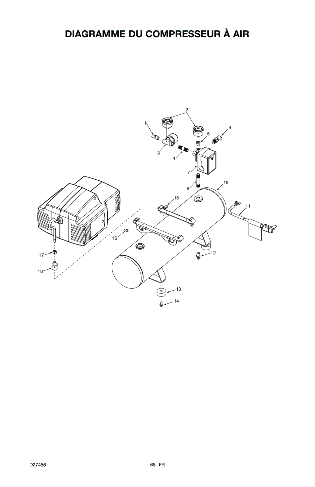 Delta 66-202-1 instruction manual Diagramme DU Compresseur À AIR 