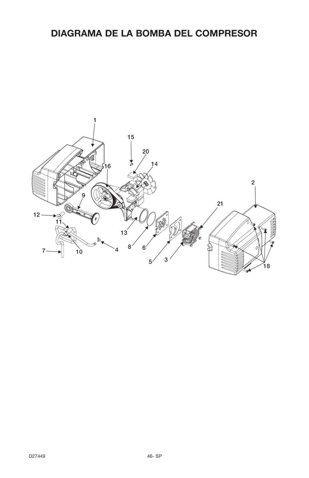 Delta 66-500-1, D27449 instruction manual Diagrama DE LA Bomba DEL Compresor 