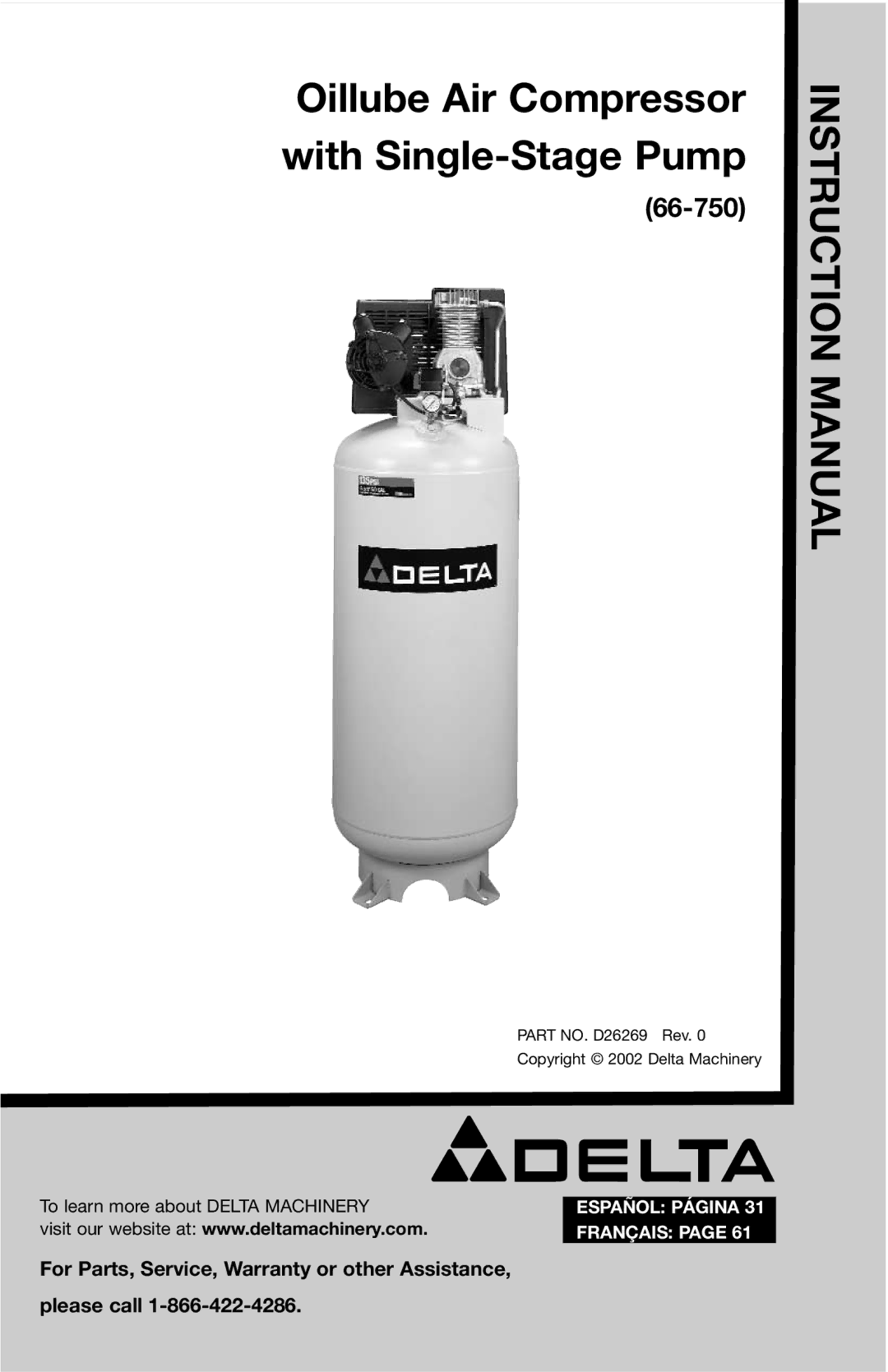 Delta 66-750 instruction manual Structioin N M Anual 