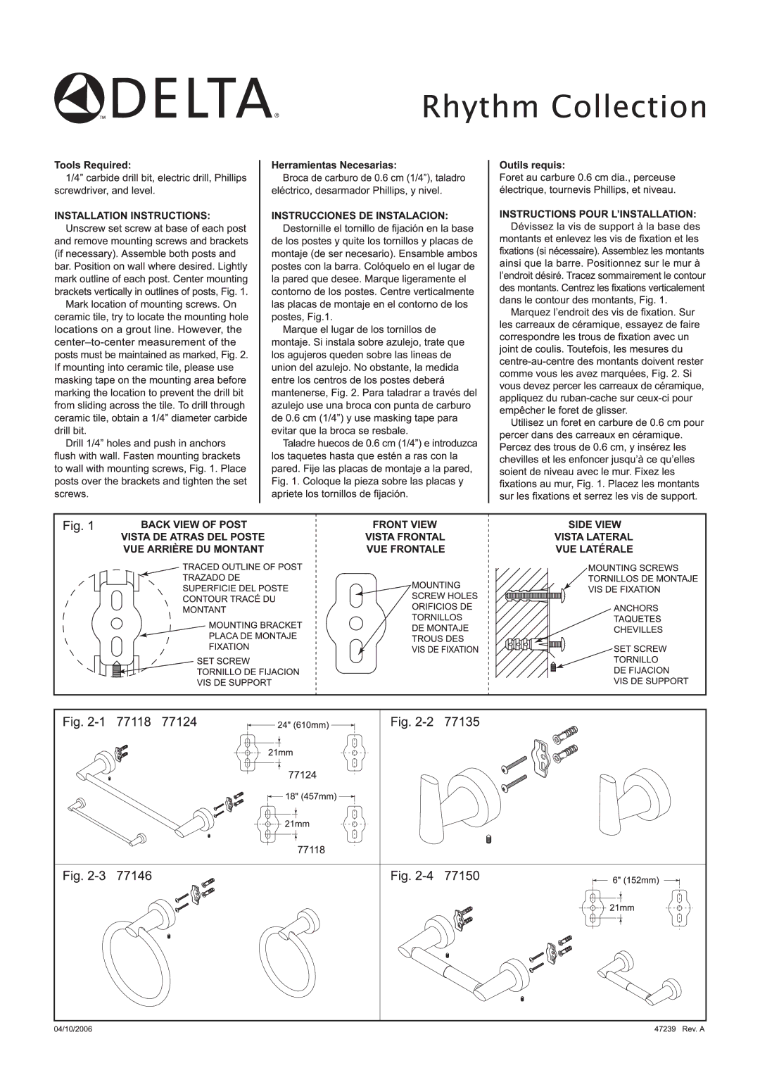 Delta 77124, 77118, 77135, 77146 manual 