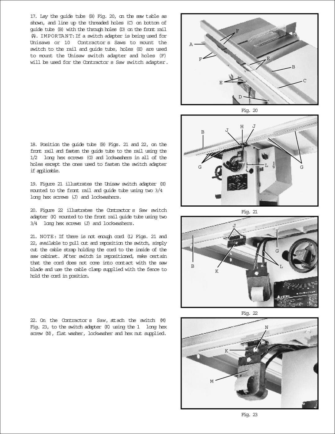 Delta 78-907), 78-904 instruction manual Gl G Bl K 