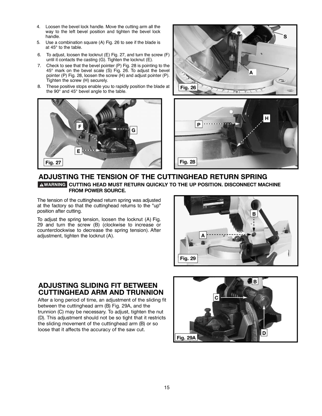 Delta 90513776 instruction manual Adjusting the Tension of the Cuttinghead Return Spring 