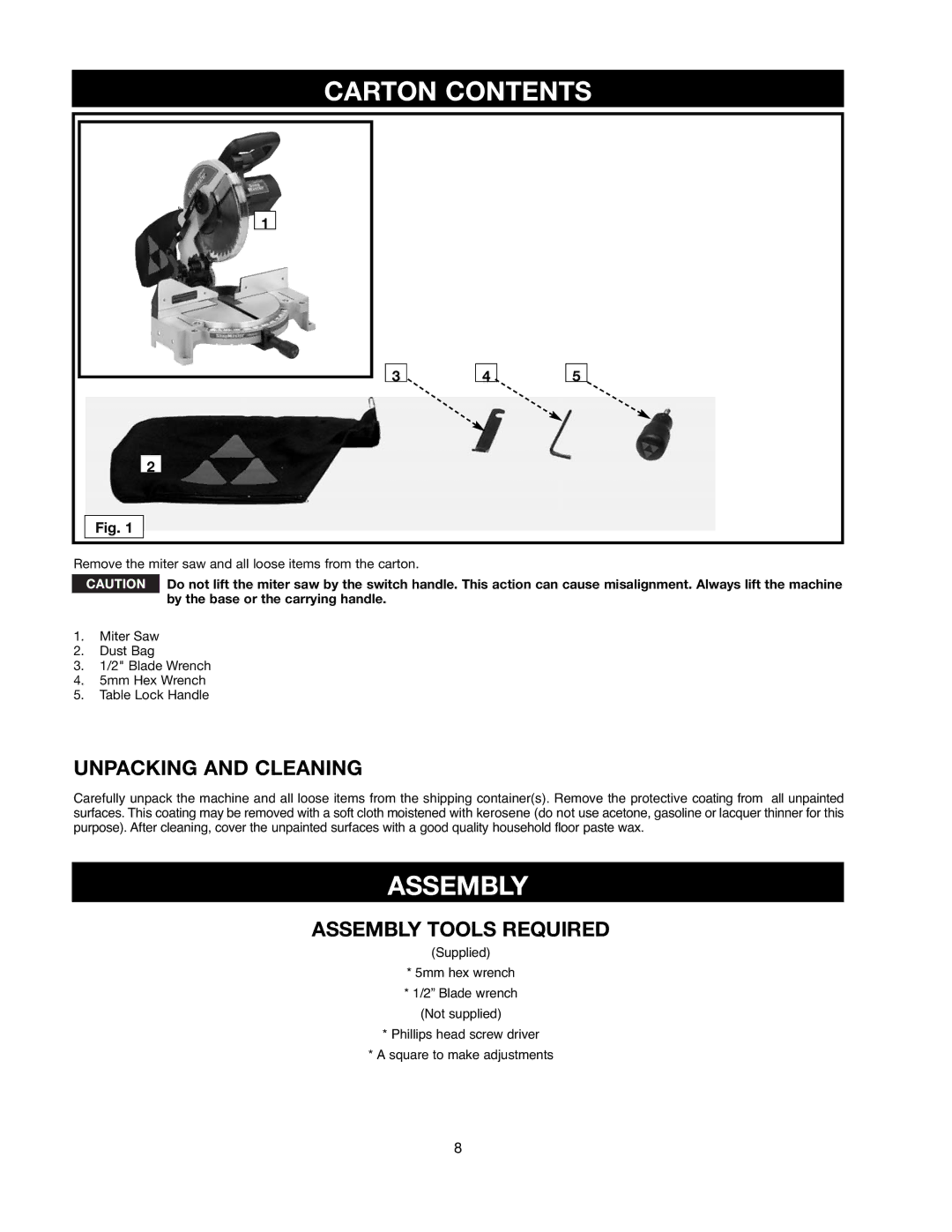 Delta 90513776 instruction manual Carton Contents, Assembly 