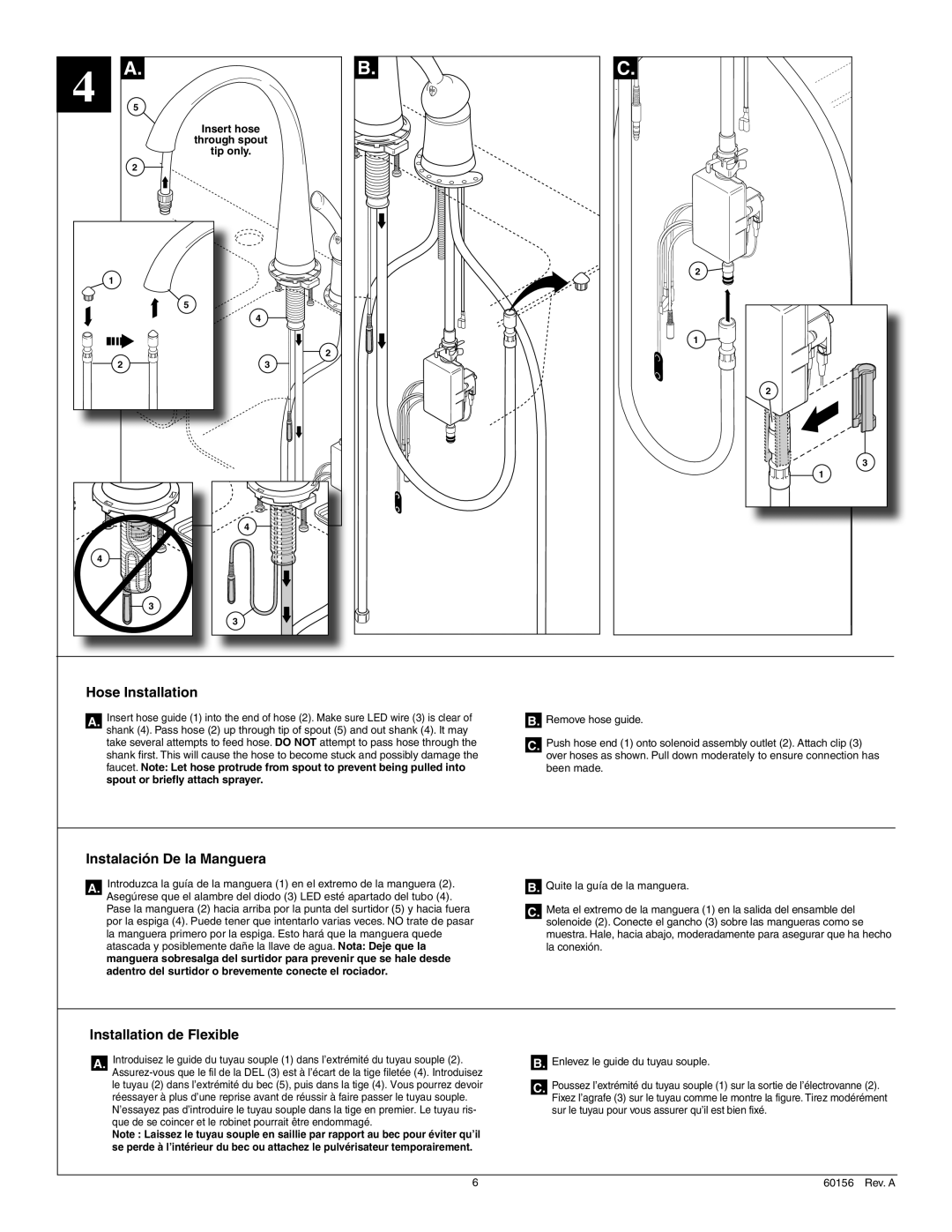 Delta 980T-SS-DST Series, 980T-SSSD-DST Series Hose Installation, Instalación De la Manguera, Installation de Flexible 