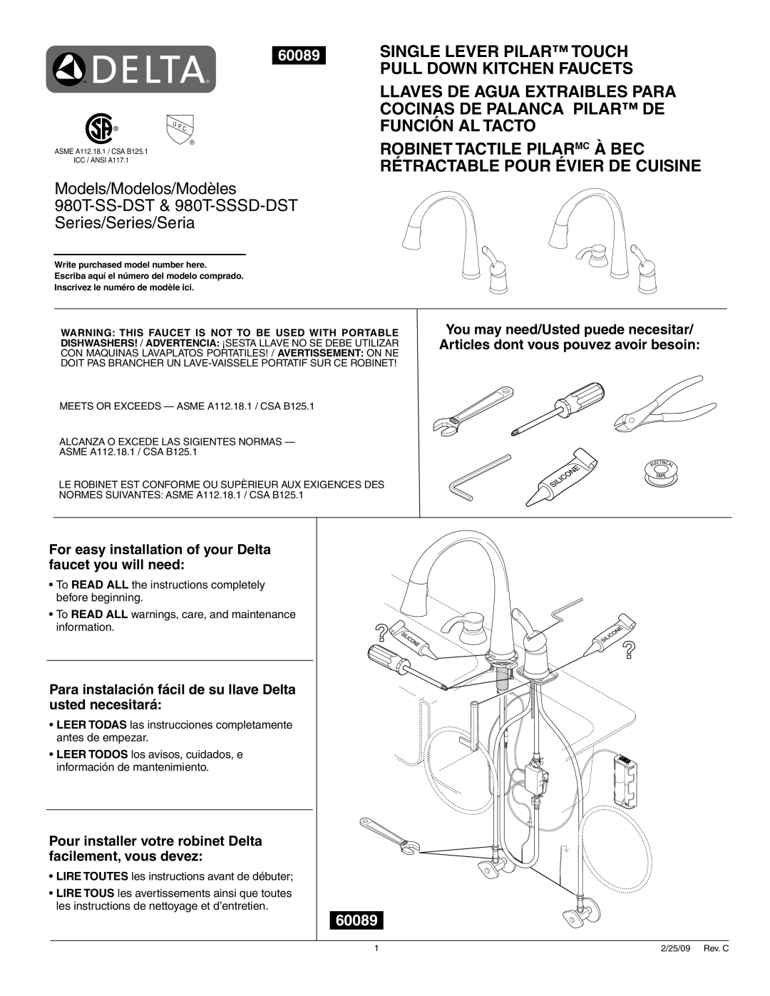 Delta manual 980T-SS-DST & 980T-SSSD-DST 