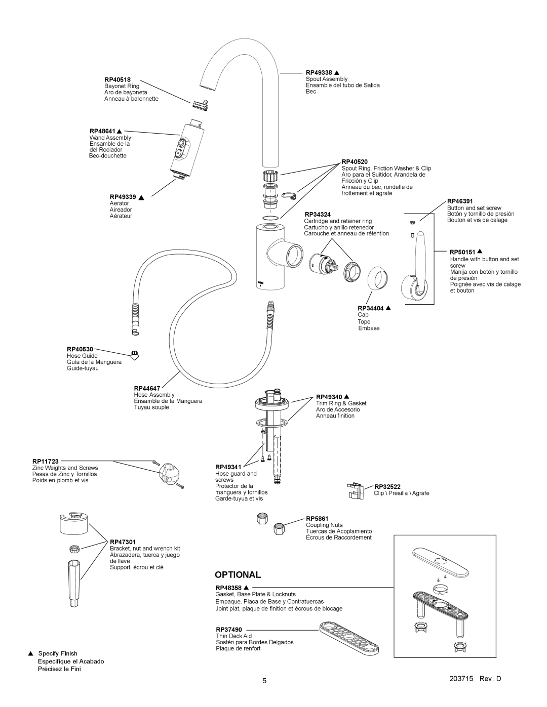 Delta 985 Series manual Optional 