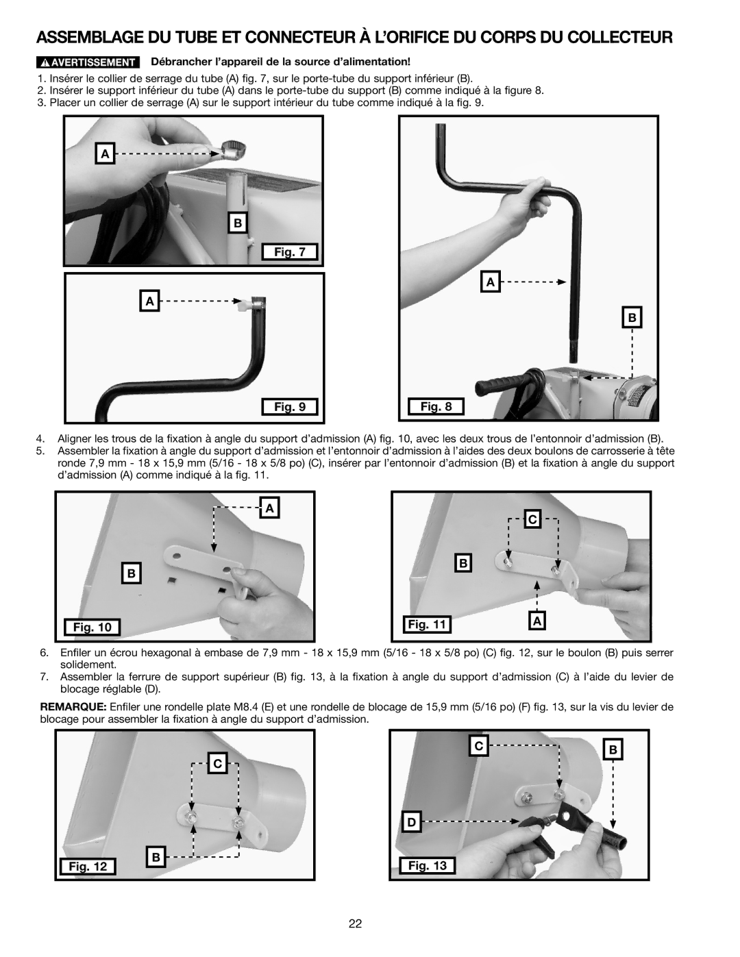 Delta A15098 instruction manual Débrancher l’appareil de la source d’alimentation 