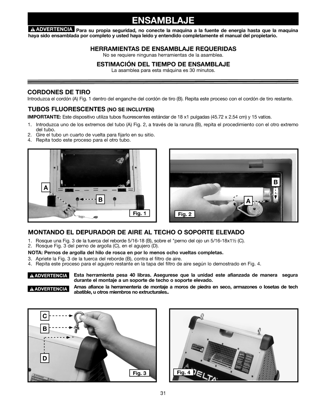 Delta AP-100 instruction manual Ensamblaje 