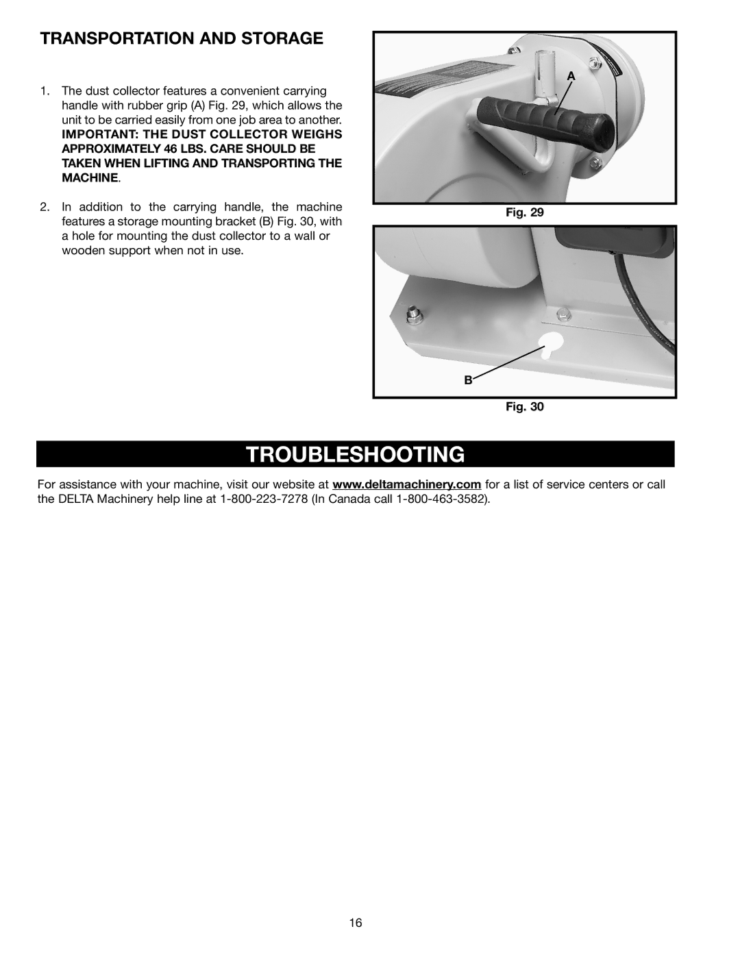 Delta AP300 instruction manual Troubleshooting, Transportation and Storage 