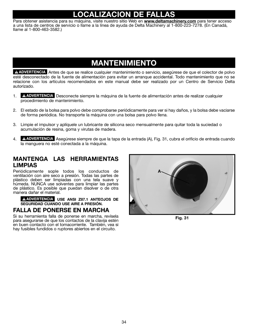 Delta AP300 Localizacion DE Fallas Mantenimiento, Mantenga LAS Herramientas Limpias, Falla DE Ponerse EN Marcha 