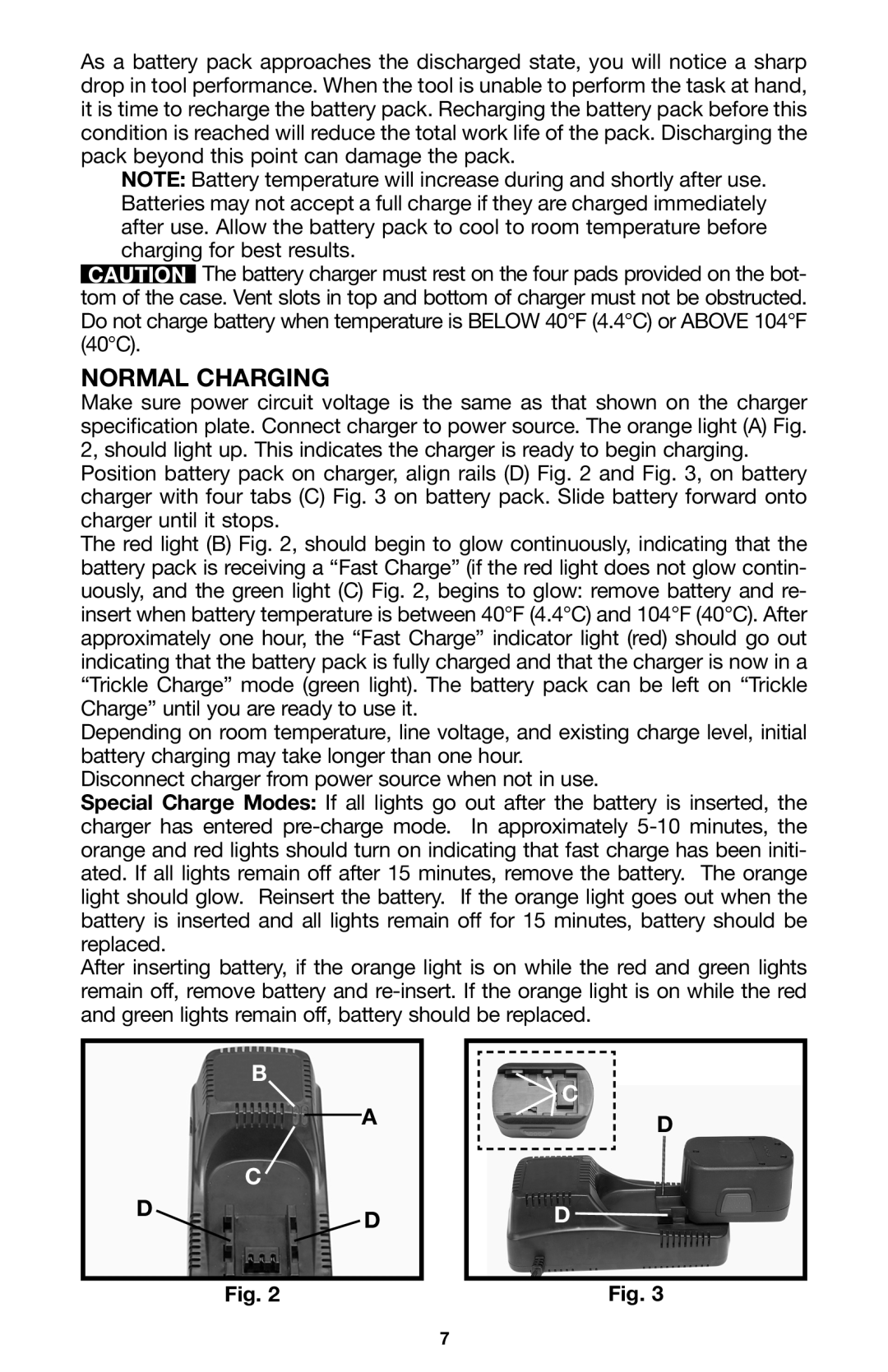 Delta CL180JS instruction manual Normal Charging 