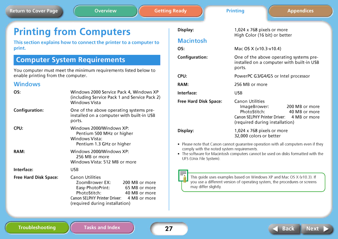 Delta CP750, CP740 specifications Computer System Requirements, Macintosh, Windows 