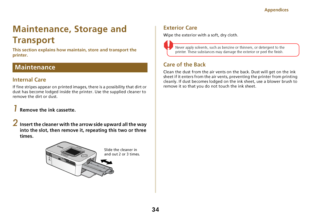 Delta CP740, CP750 specifications Maintenance, Wipe the exterior with a soft, dry cloth 