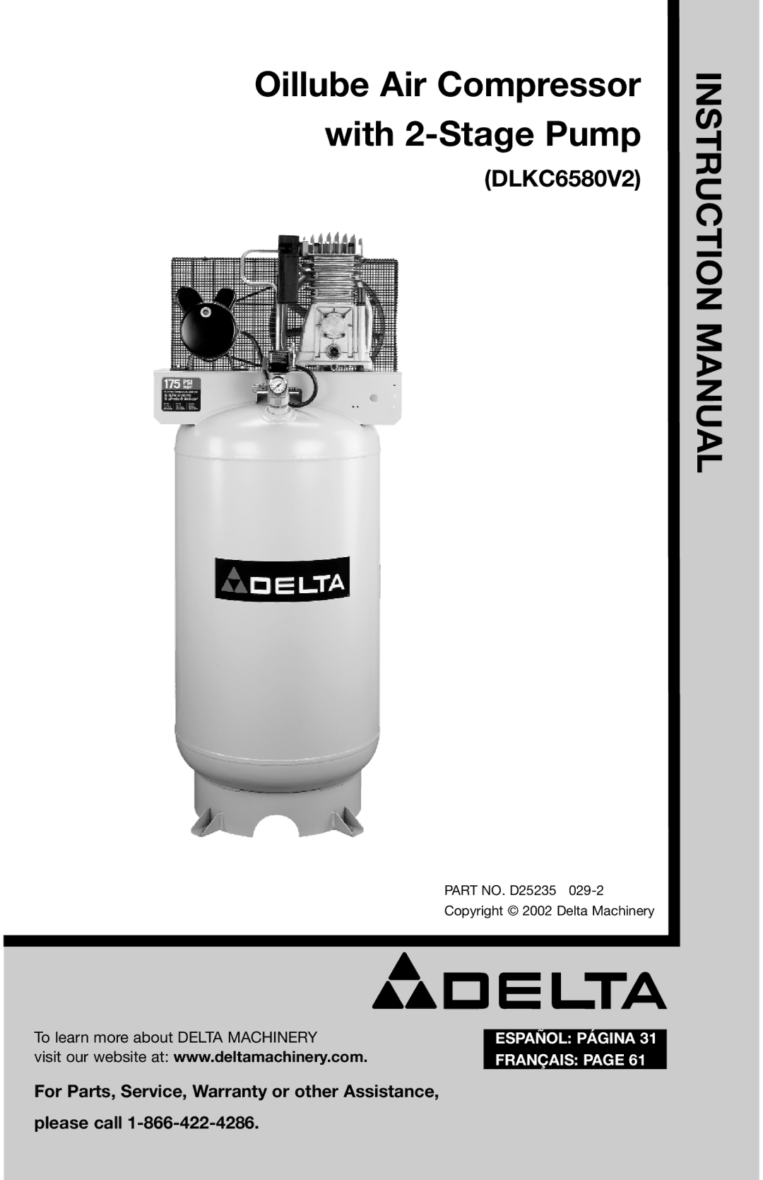 Delta DLKC6580V2, D25235 029-2 instruction manual Structioin N M Anual 