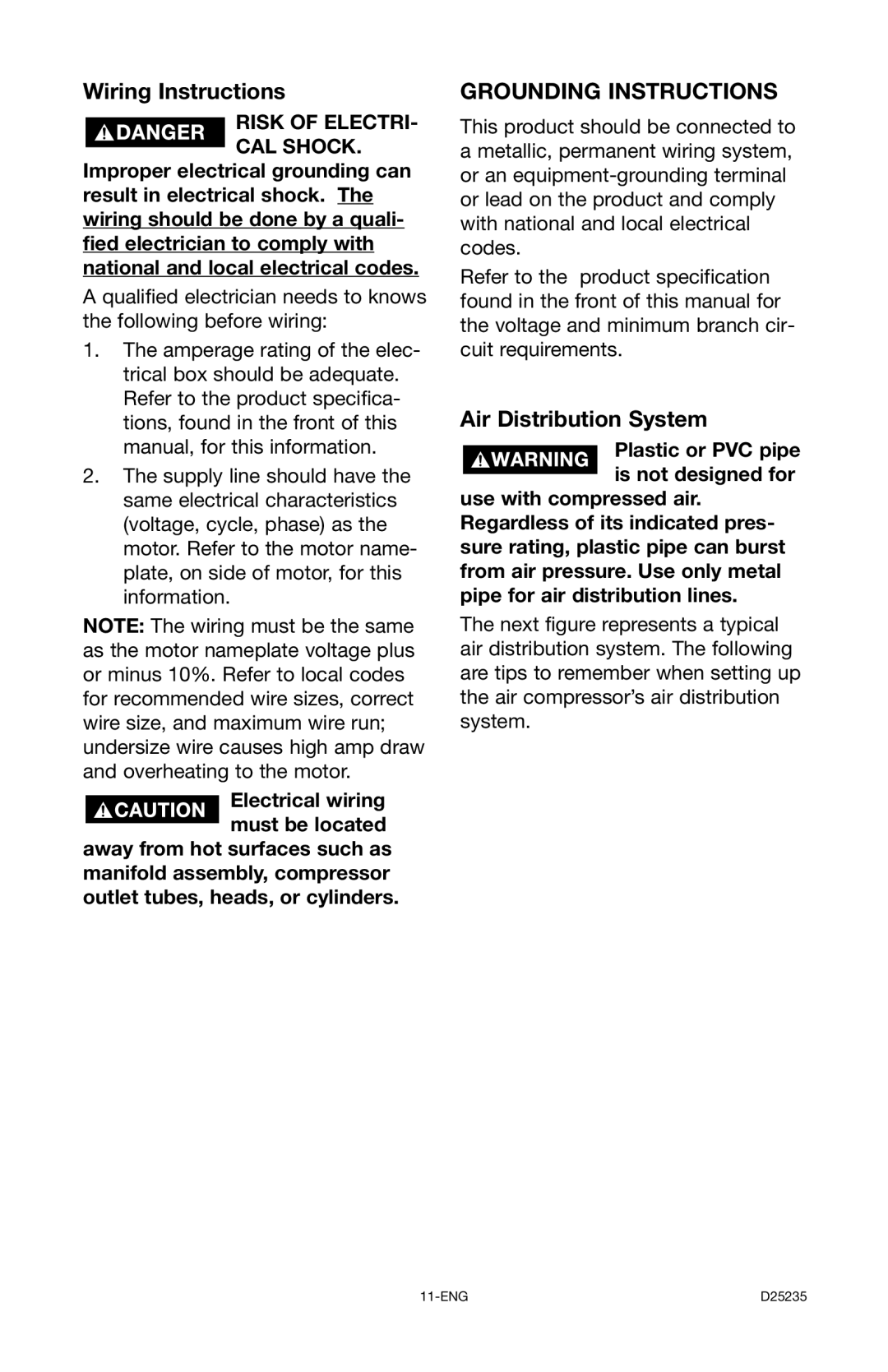 Delta DLKC6580V2, D25235 029-2 instruction manual Wiring Instructions, Air Distribution System 