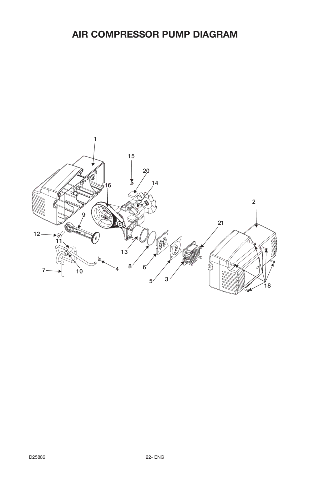 Delta D25886 instruction manual AIR Compressor Pump Diagram 