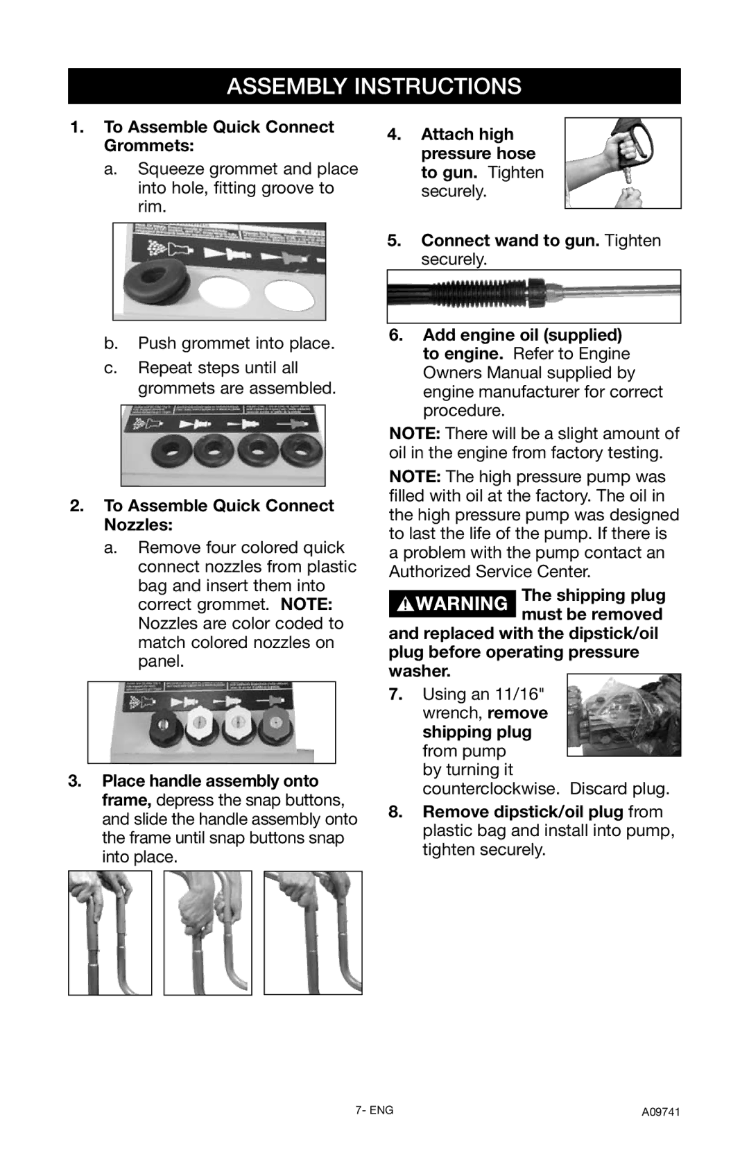 Delta D2750H Assembly Instructions, To Assemble Quick Connect Grommets, To Assemble Quick Connect Nozzles 