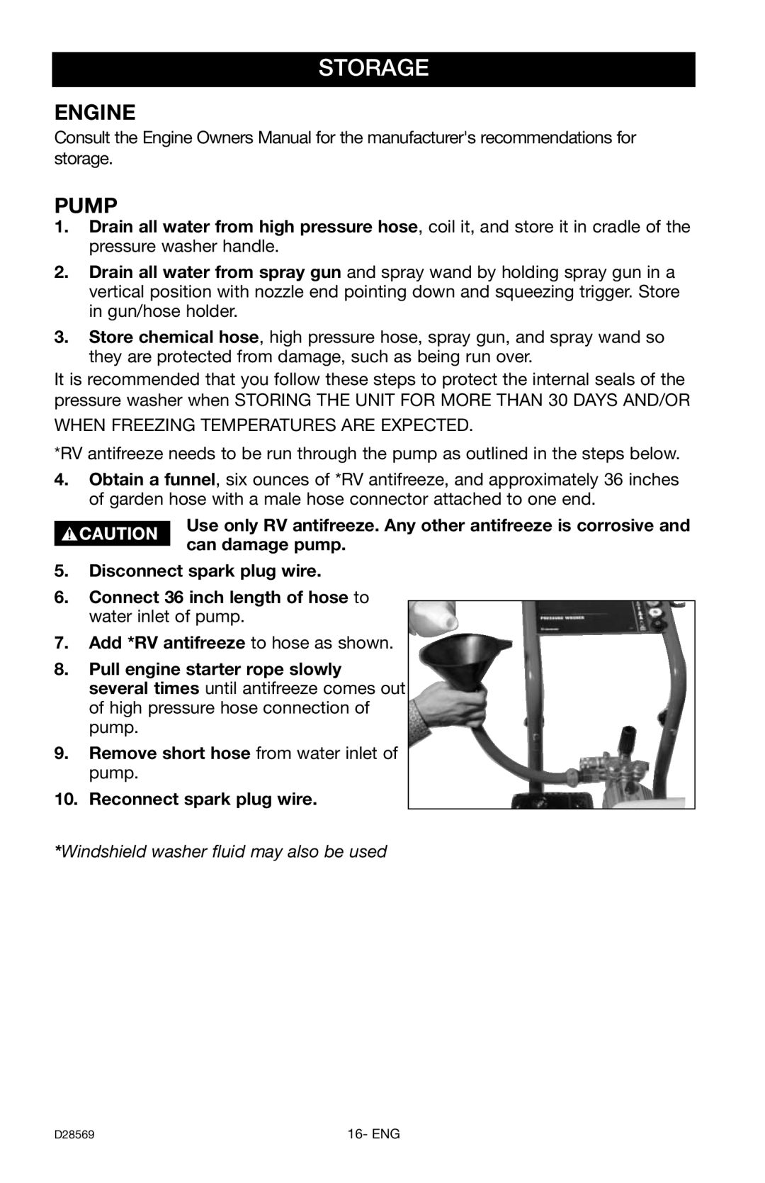 Delta D28569 instruction manual Storage 