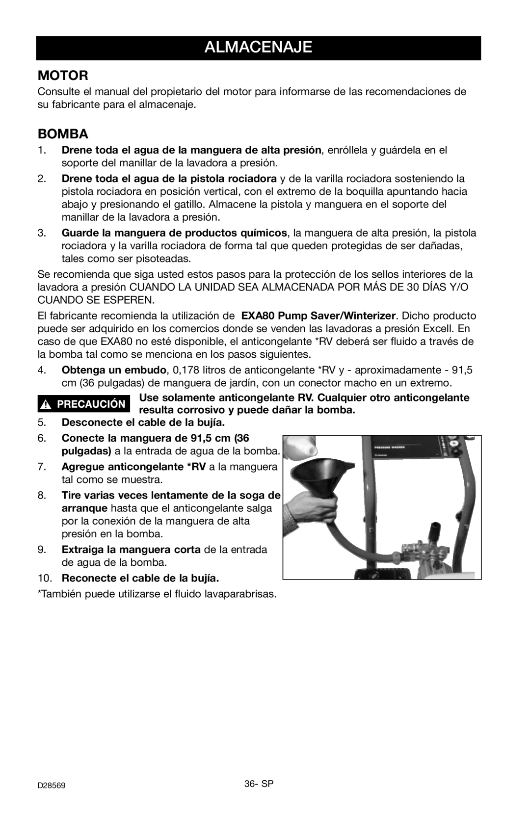 Delta D28569 instruction manual Almacenaje, Cuando SE Esperen 