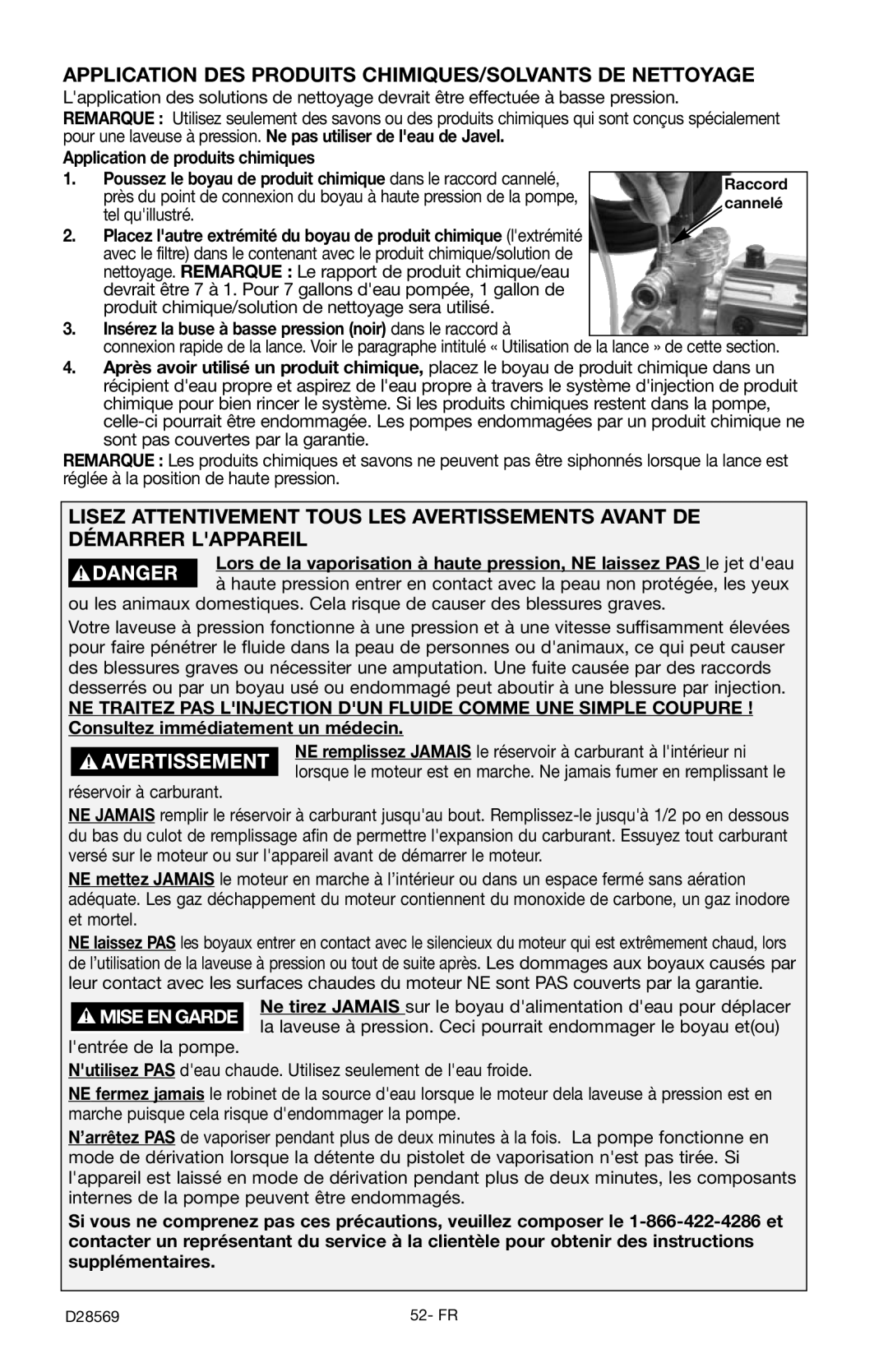 Delta D28569 instruction manual Application DES Produits CHIMIQUES/SOLVANTS DE Nettoyage 