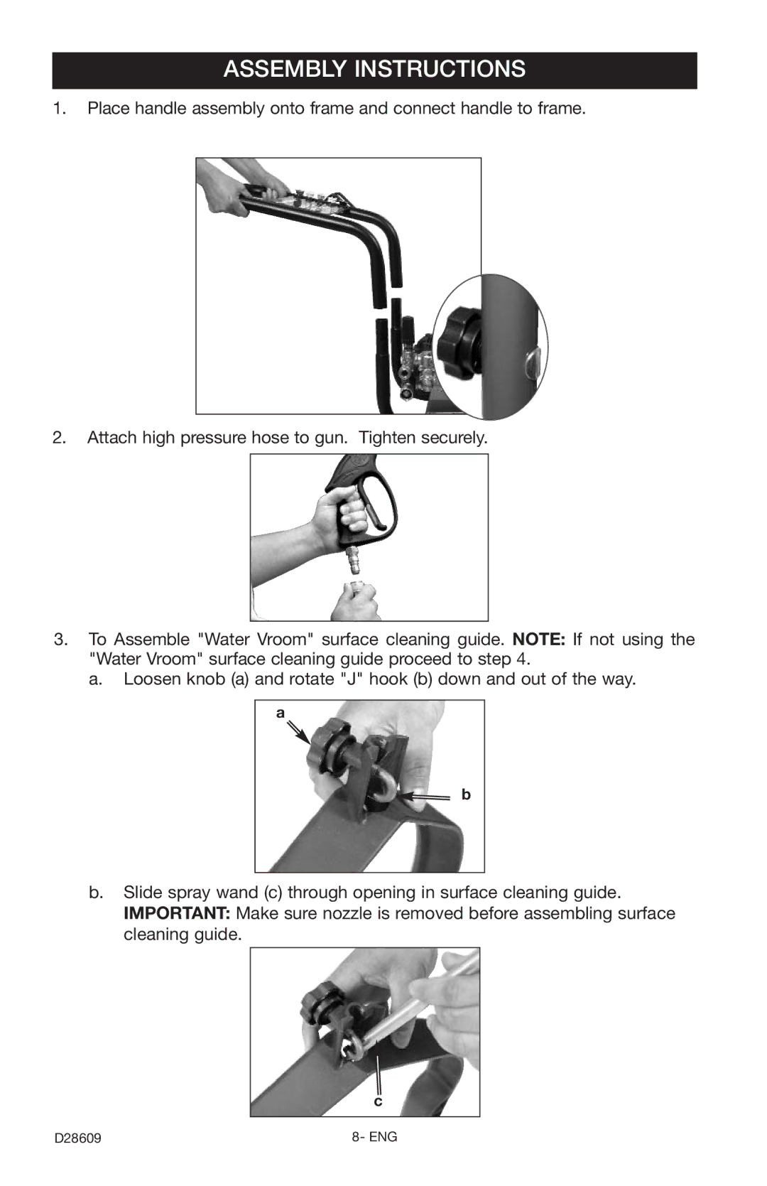 Delta D28609, D2400H instruction manual Assembly Instructions 