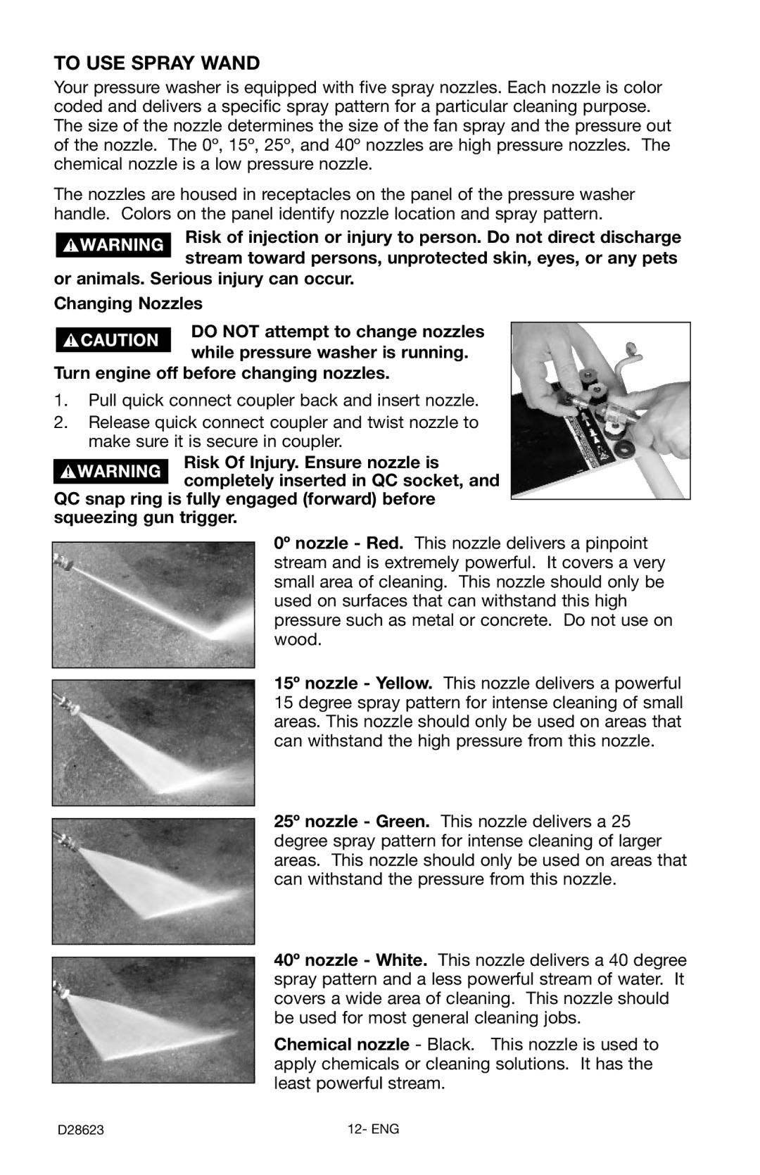 Delta D28623 instruction manual To USE Spray Wand 