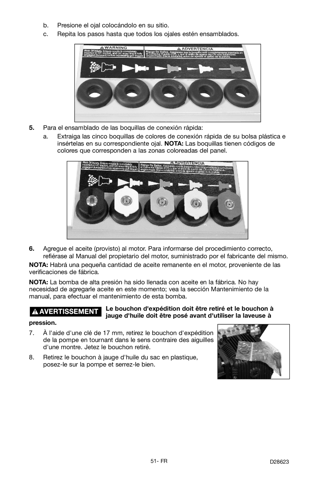 Delta D28623 instruction manual Pression 