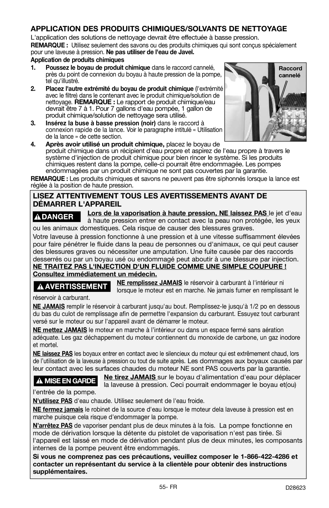 Delta D28623 instruction manual Application DES Produits CHIMIQUES/SOLVANTS DE Nettoyage, Mise EN Garde 