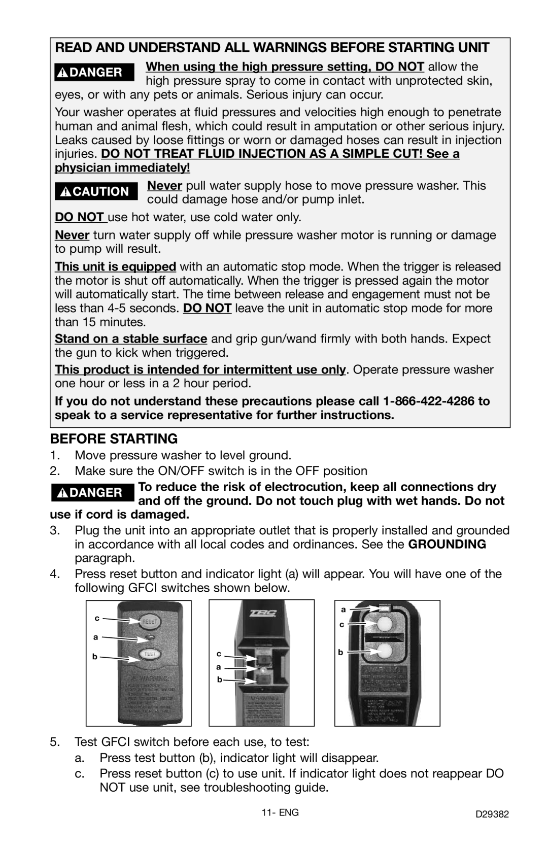 Delta D29382 instruction manual Read and Understand ALL Warnings Before Starting Unit 