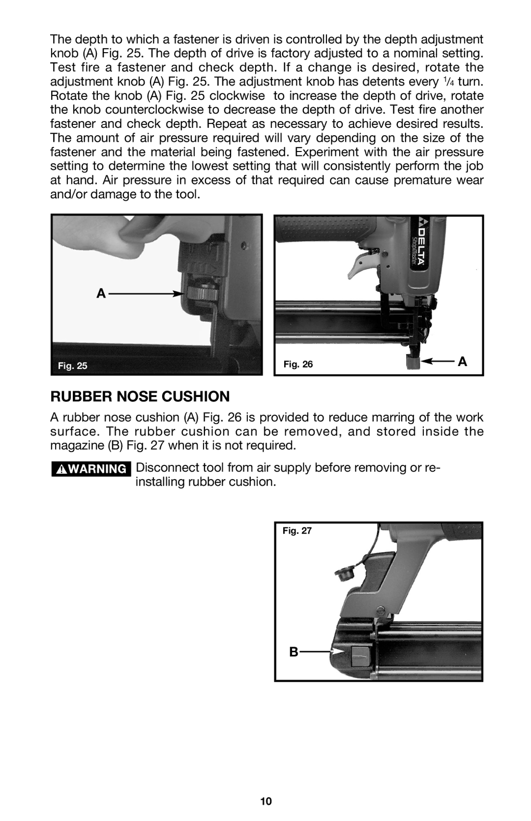 Delta DBN125, DNS100, DBS125 instruction manual Rubber Nose Cushion 