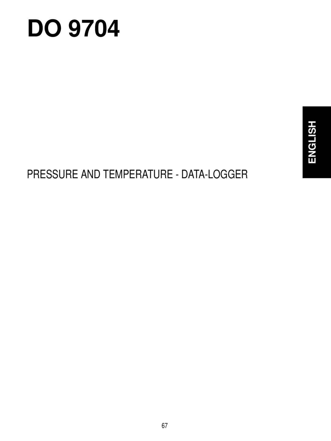 Delta DO 9704 manual Pressure and Temperature DATA-LOGGER 