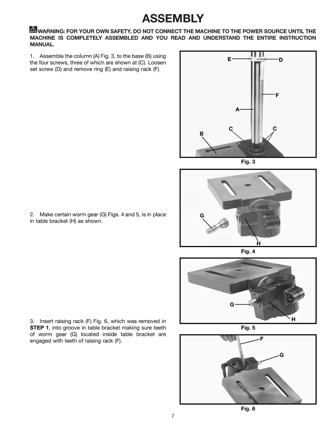 Delta DP200 instruction manual Assembly 