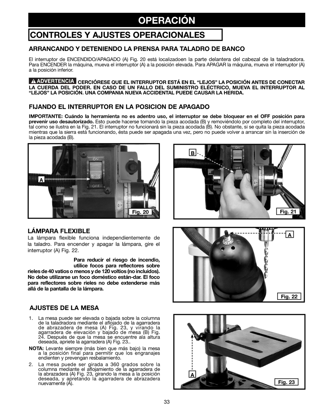 Delta DP300L instruction manual Operación, Controles Y Ajustes Operacionales 