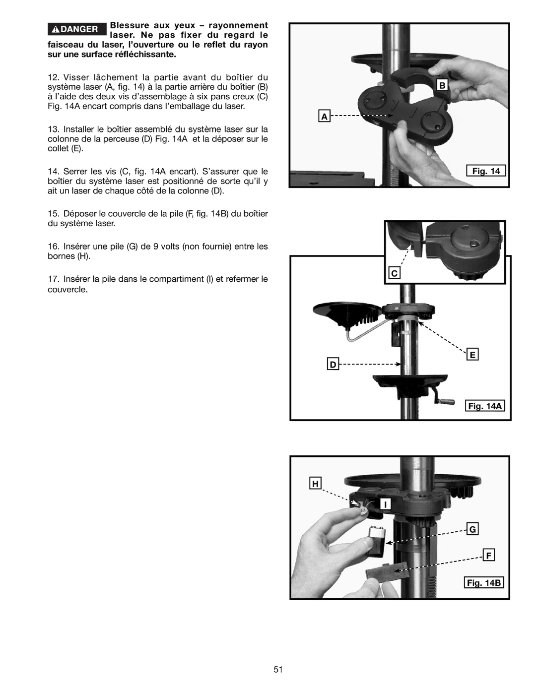 Delta DP300L instruction manual Encart compris dans l’emballage du laser 