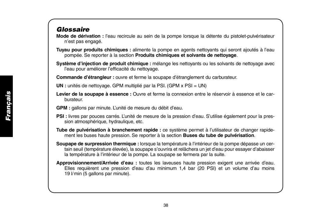 Delta DP3400 instruction manual Glossaire 