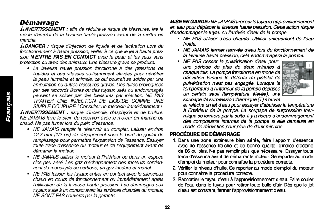 Delta DP3400 instruction manual Procédure De Démarrage, Français 