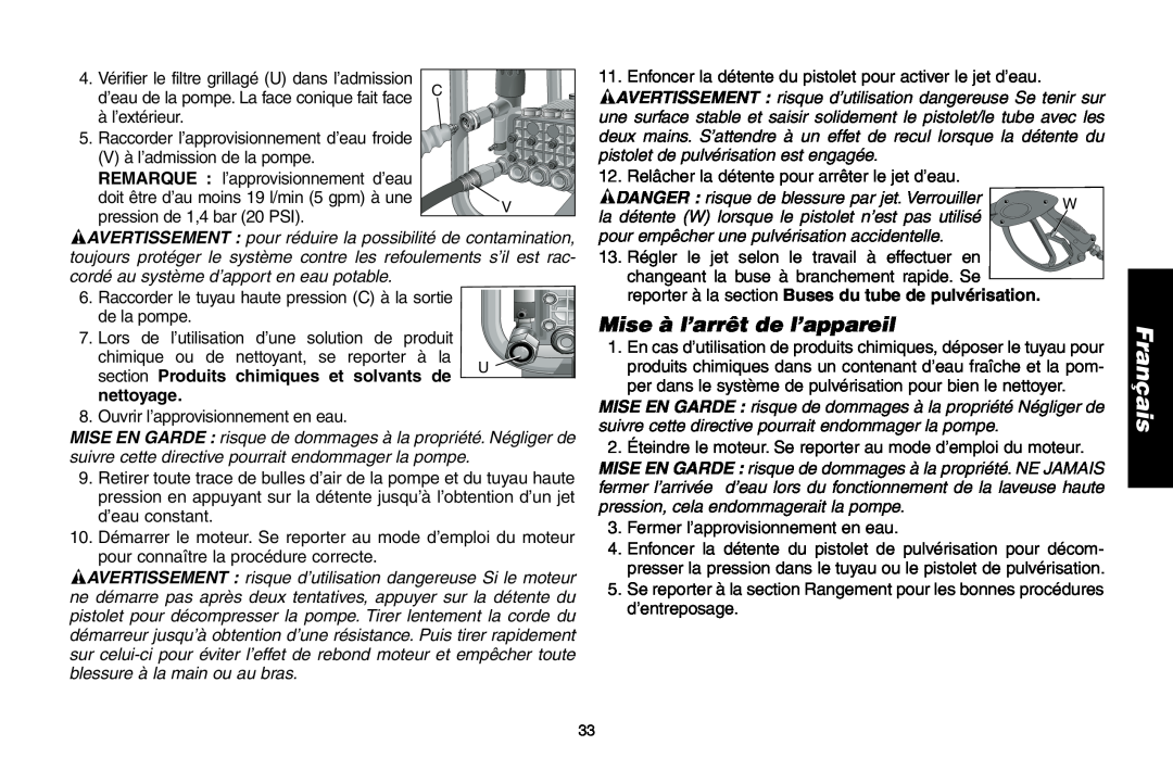 Delta DP3400 instruction manual Mise à l’arrêt de l’appareil, chimiques et solvants de, nettoyage, Français 