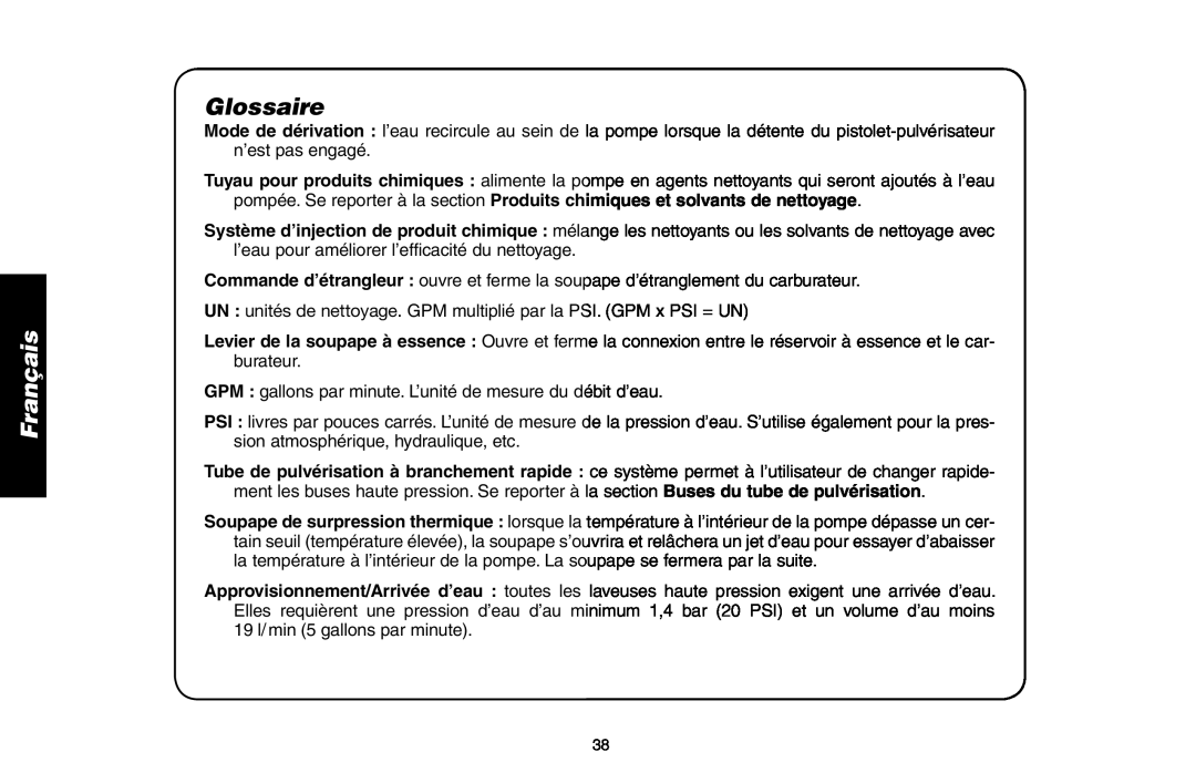 Delta DP3400 instruction manual Glossaire, Français 