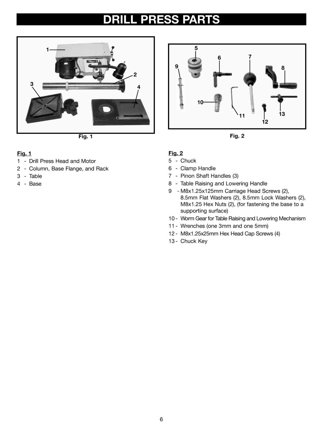 Delta DP350 instruction manual Drill Press Parts 