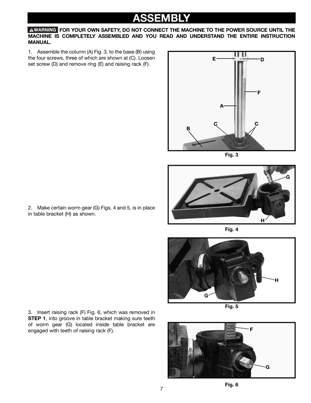 Delta DP350 instruction manual Assembly 