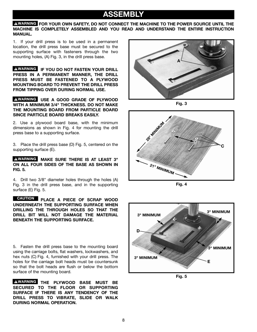 Delta DP400 instruction manual Assembly 