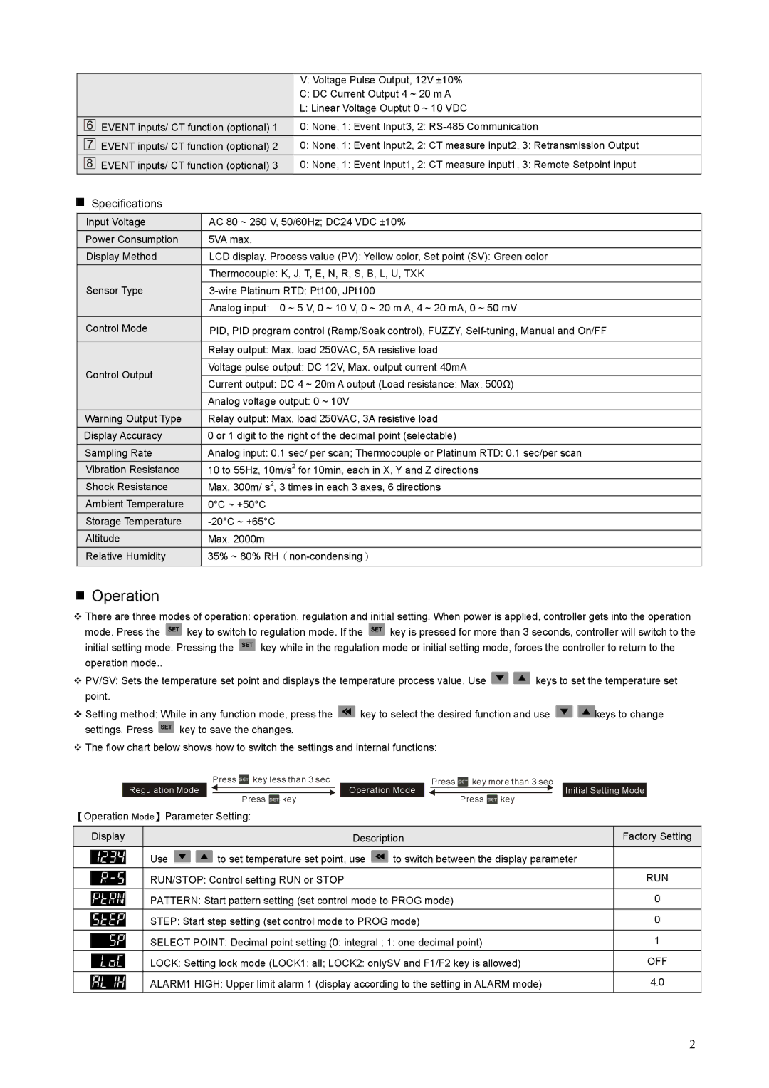 Delta DT3 instruction sheet Operation, Run, Off 