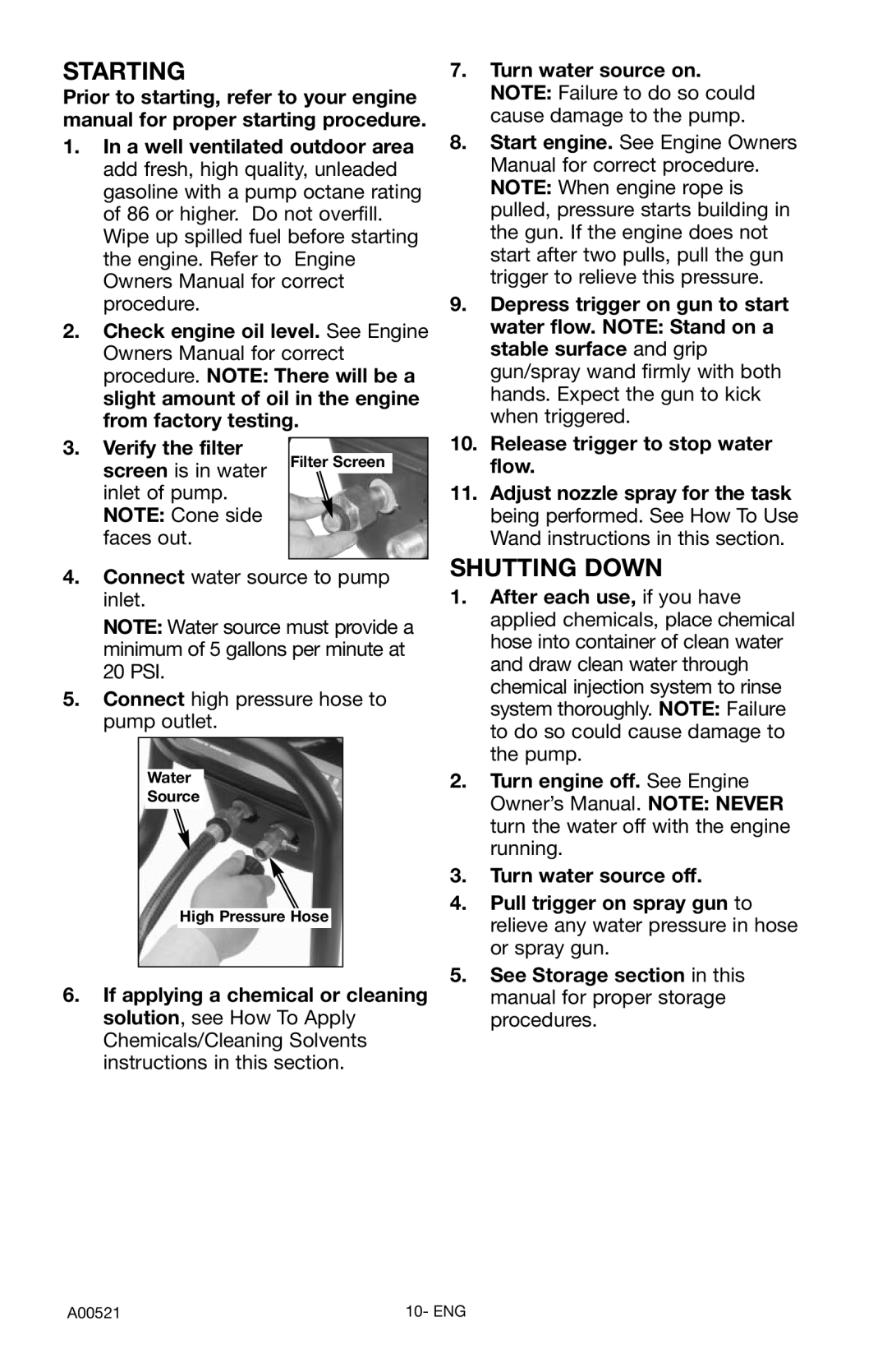 Delta DTH2450 instruction manual Starting, Shutting Down 