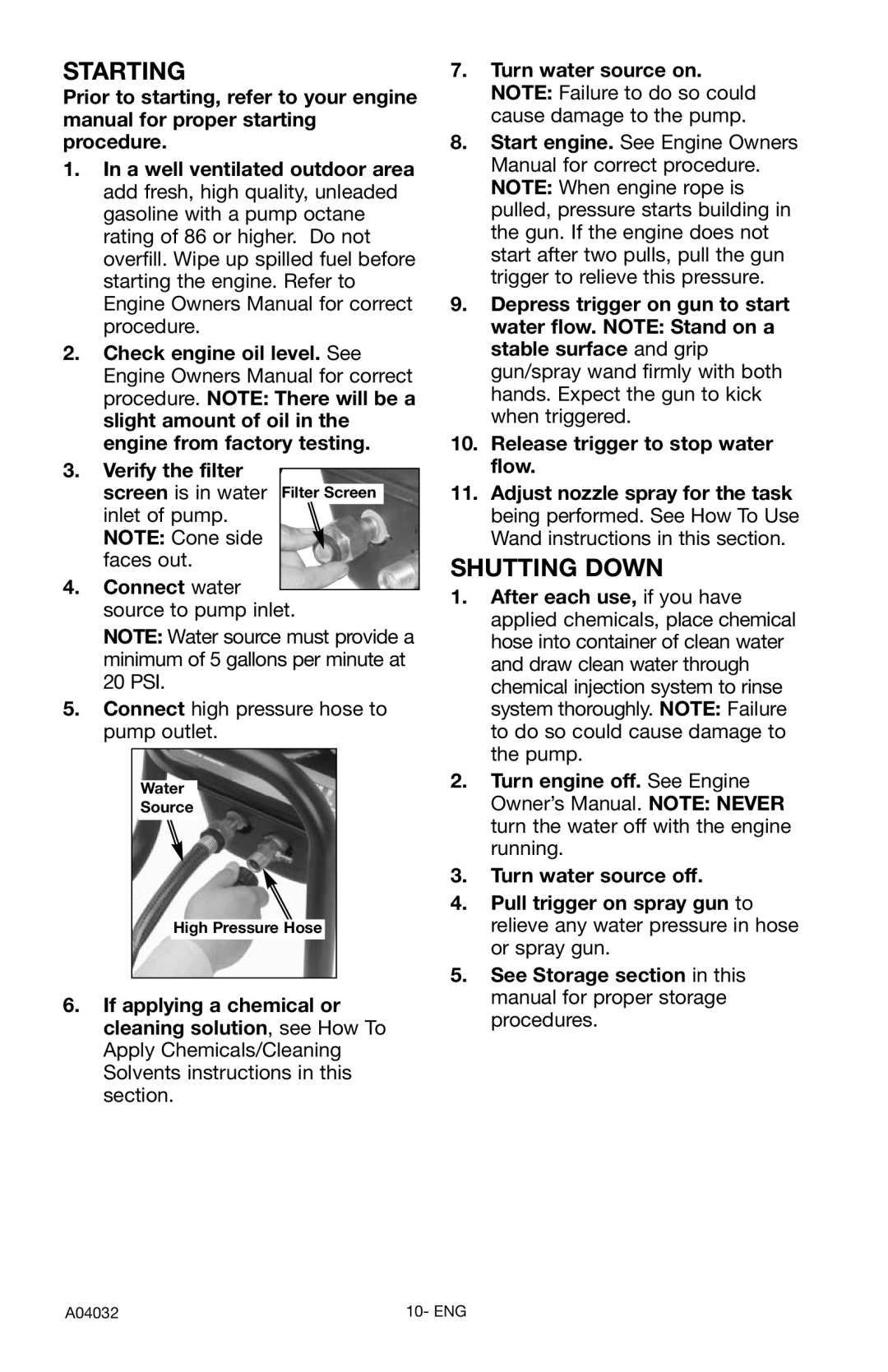 Delta DTT2450 instruction manual Starting, Shutting Down 