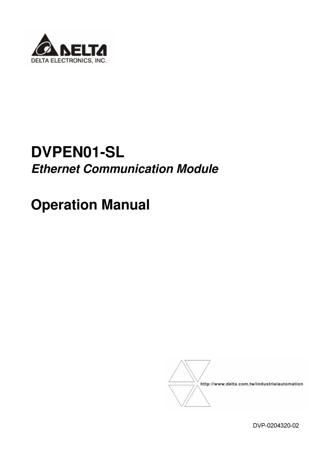 Delta DVPEN01-SL operation manual 