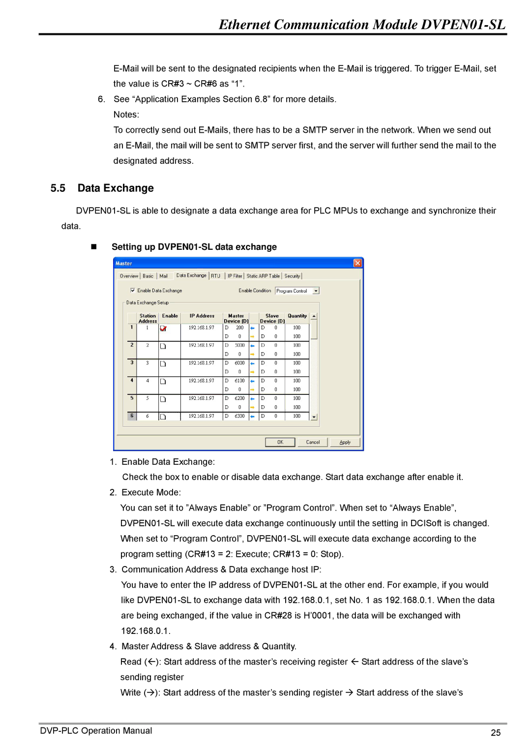 Delta operation manual Data Exchange, „ Setting up DVPEN01-SL data exchange 