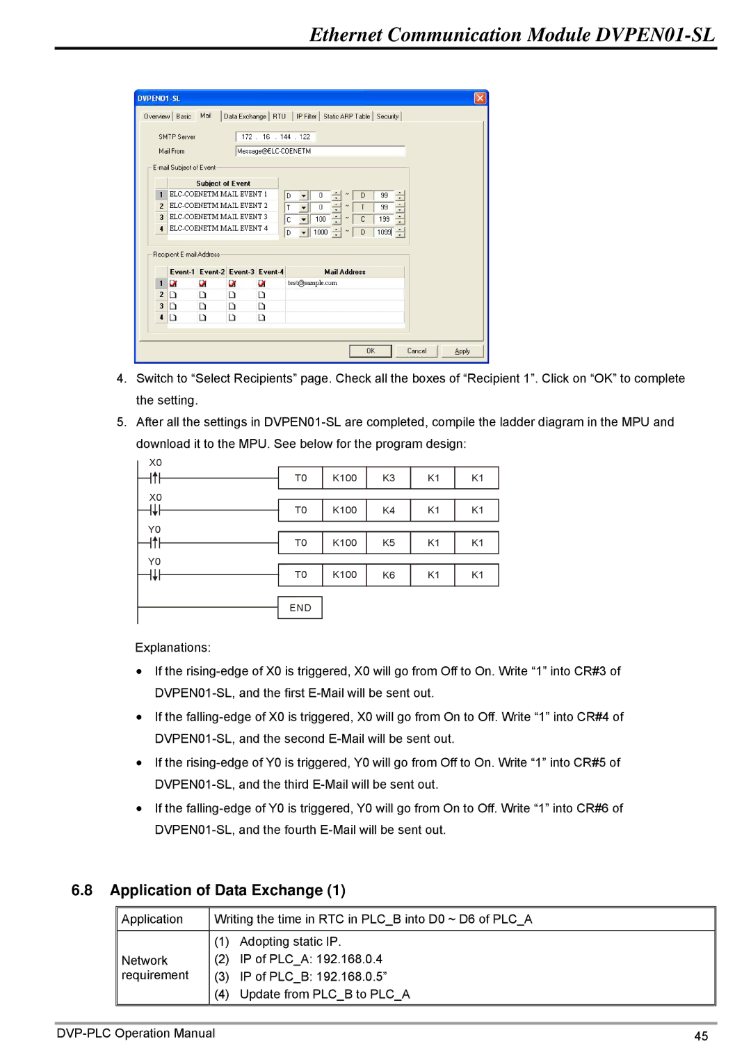 Delta DVPEN01-SL operation manual Application of Data Exchange, Explanations 