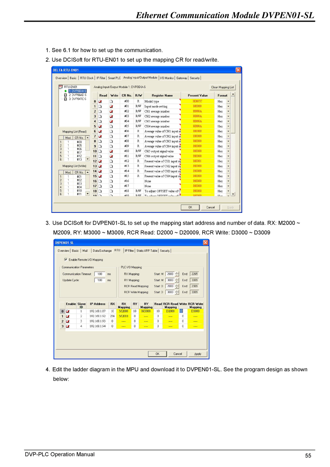 Delta operation manual Ethernet Communication Module DVPEN01-SL 