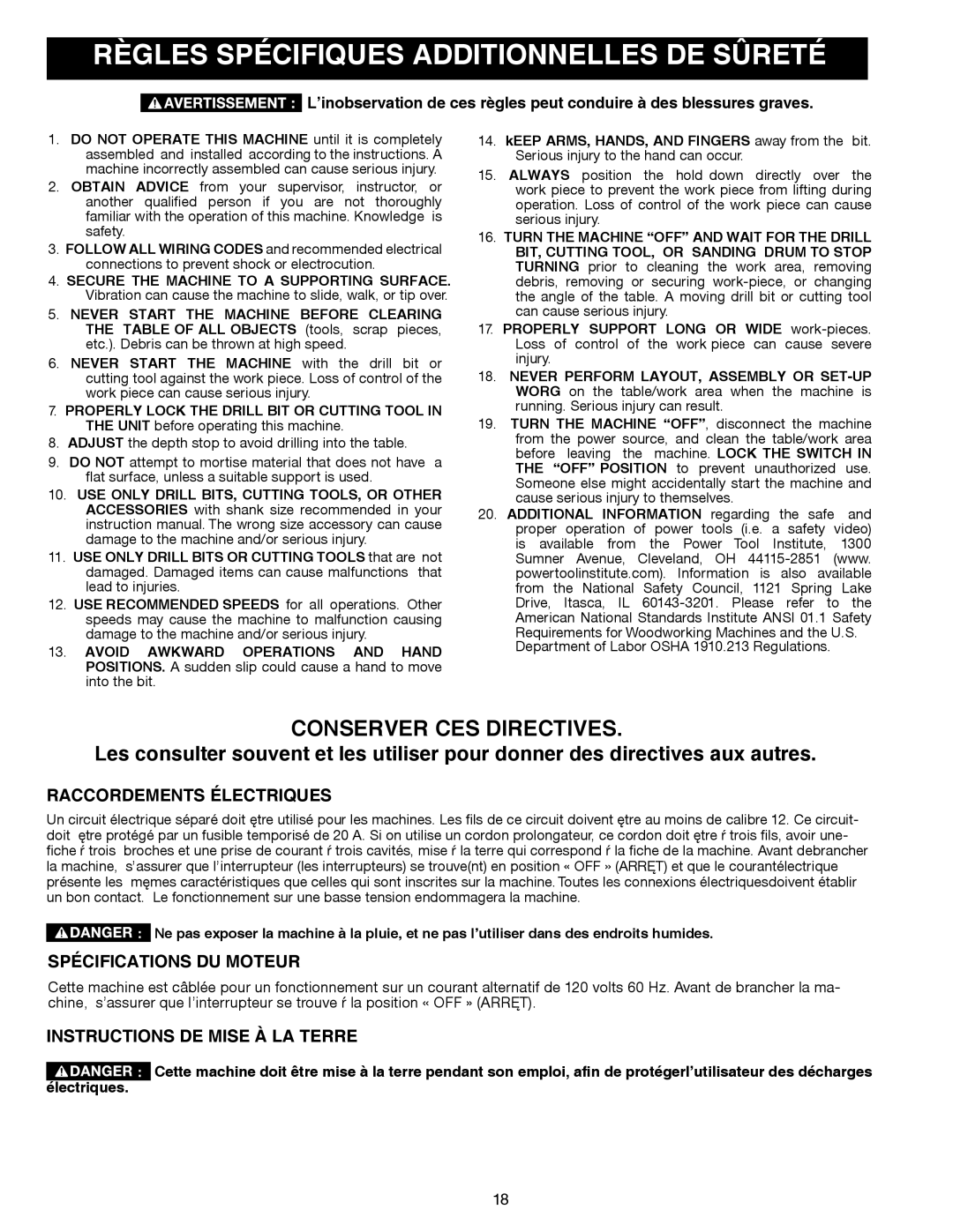 Delta Electronics 14-651 Règles Spécifiques Additionnelles DE Sûreté, Raccordements Électriques, Spécifications DU Moteur 