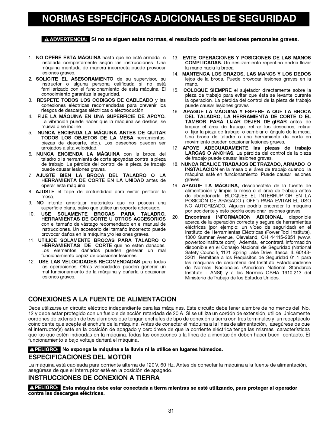 Delta Electronics 14-651 Normas Específicas Adicionales DE Seguridad, Conexiones a LA Fuente DE Alimentacion 